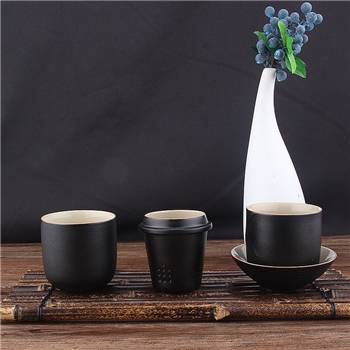 茶具江湖四件套旅行茶具（黑）陶瓷功夫家用茶盏套装