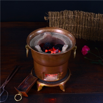 铜器时代纯手工紫铜无涂层烧炭炭炉铜炉煮茶