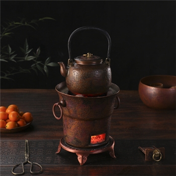 铜器时代纯手工紫铜壶泡茶煮茶茶具炭炉套装