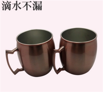 镀铜咖啡杯 内胆抛光 可通过欧盟检测 不锈钢 镀铜杯可定制