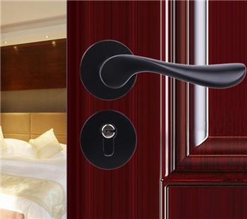 （价格面议）黑色实心太空铝门锁 欧式简约室内执手锁 卧室房门锁具