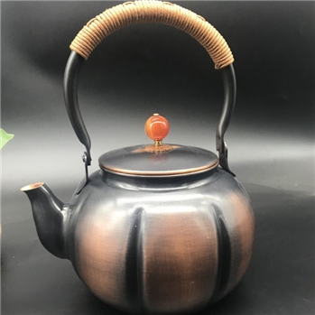 紫铜南瓜功夫茶壶 中式高档茶具老式烧水养生煮茶壶