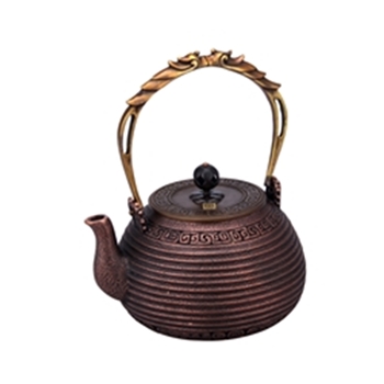 茶具茶壶1.2L新款螺纹铜壶高档礼品铸铜壶无铅制作安全饮水铜壶