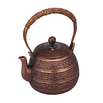 茶具茶壶1.2L铸铜壶海浪层层高 高档礼品无铅制作安全饮水铜壶