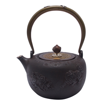 茶具茶壶狮子牡丹铁壶1.3L煮水壶